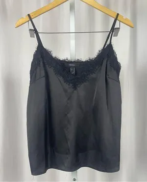 Forever 21 Medium Lace Satin Sleeveless Tank Top Boxy Formal Sexy Date Night thumbnail 1