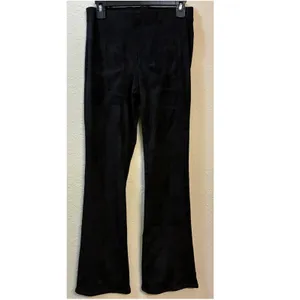 American Eagle Faux Suede Pants Stretch Black Straight Leg Size Small thumbnail 2