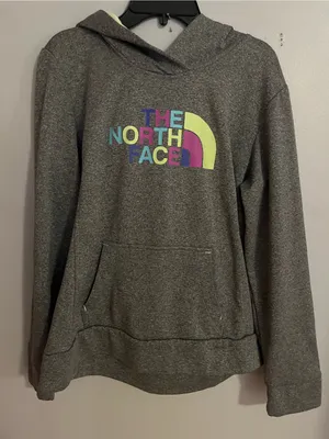 The North Face Gray Hoodie with Multicolor Logo thumbnail 1