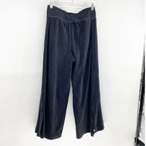 Lululemon Morning Restore black velour side slit at bottom high waisted size 6 thumbnail 2