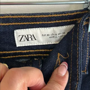 Zara Marine Straight Patch Pocket High Rise Jeans thumbnail 7