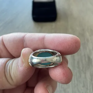 David Sigal Sterling Silver Enamel ring Blue Size 6 thumbnail 7