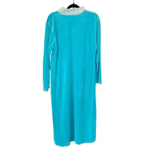 DISNEY Vintage Winnie‎ Pooh Christmas Maxi Nightgown Pullover Robe Blue Womens L thumbnail 5