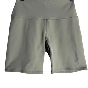 Alo Yoga Airbrush 5” Sage Green High Waist Biker Athletic Workout Shorts S thumbnail 6