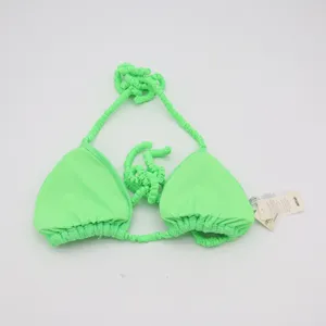 Aerie Bikini Top Womens M Triangle Neon Lime Green Floral Lace New thumbnail 7