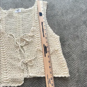 Cotton On Women’s Cream Crochet Vest Tie Front Vest Size M thumbnail 8