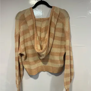 Billabong Mas Amor‎ Peach and Cream Striped Hooded Sweater thumbnail 4