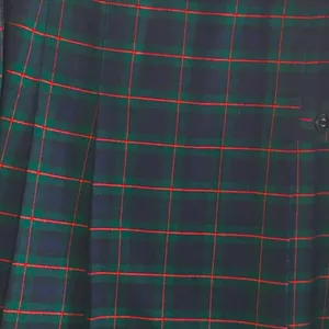 Girls Sz 18.5T Waist 40 Plaid Blue, Red & Green Uniform Skirt. Below Knee thumbnail 3