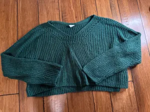 PacSun Green Cropped Sweater thumbnail 1