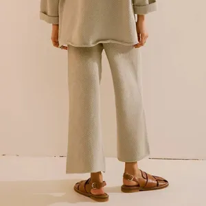 Free People Beach Hailee Wide Leg Lounge Pants Women’s Large Tan thumbnail 3