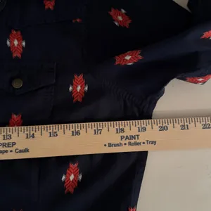 Ariat Real Mesmeric M Navy Blue Geometric Embroidered Western Shirt Long Sleeve thumbnail 5