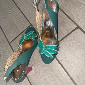 Poetic Licence Spring Blooms Basil Green Leaf Slingback Heels Size 10 thumbnail 7