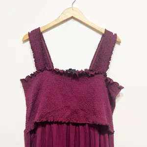 Nursing Queen fuchsia purple smocked nursing maxi dress Size 2X thumbnail 5