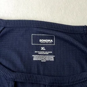 Sonoma Navy Criss Cross Ribbed Short Sleeve Top thumbnail 6