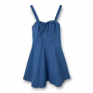 NEW Lulus Considered Charisma Blue Chambray Bustier Corset Style Mini Dress thumbnail 5