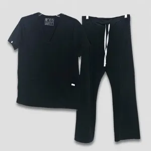 Figs Technical Collection Scrub Set Casma Top Straight Leg Pants Black sz S thumbnail 3