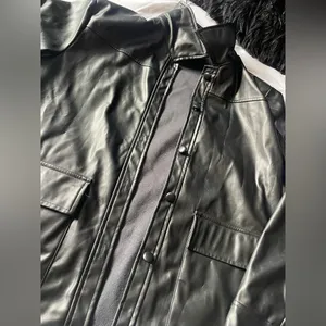SheIn Black Faux Leather Jacket thumbnail 3