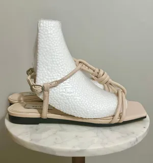 Reiss Bacton nude strappy flat leather sandals thumbnail 2