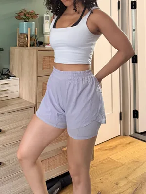Buffbunny Light Purple Double-Layer Running Shorts thumbnail 1