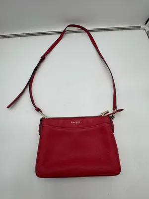 Kate Spade New York Red Pebbled Leather Crossbody Shoulder Bag Purse Dust Bag thumbnail 14