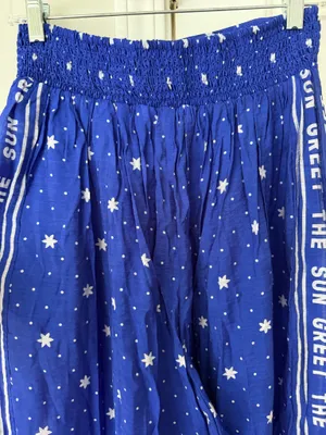 Anthropologie Celandine Sheer Smocked Star-Print Balloon Pants, Size S thumbnail 14