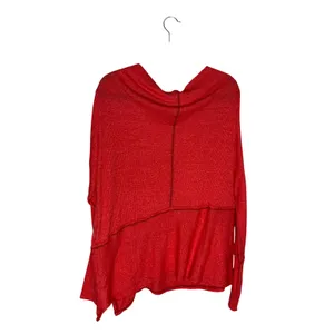 We The‎ Free Free People Thermal Top Womens Small Red Excellent Cowl Neck Ribbed thumbnail 4