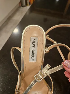 💕STEVE MADDEN💕 Dale Gold Rhinestone Sandal Heels 8 NWT thumbnail 11