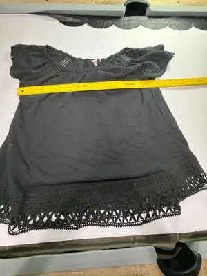 Victoria's Secret Black Off-Shoulder Crochet Trim Top thumbnail 4