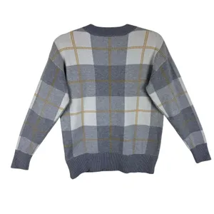 Rachel Zoe Plaid‎ Long Sleeve Thick Knit Round Neck Pullover Sweater Size XS thumbnail 2