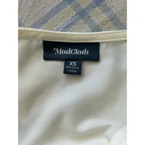 Mod cloth cream blouse top XS career lightweight dainty thumbnail 4