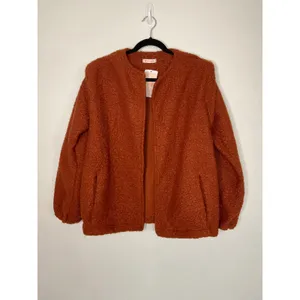 Kirundo Women's Brown Fuzzy‎ Teddy Bear Open Front Cardigan Jacket thumbnail 2