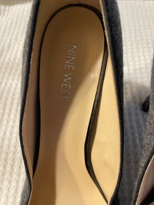 Nine West Gray Pointed-Toe Pumps with Crystal Accent thumbnail 5