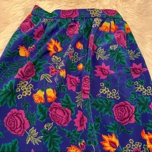 Vintage Country Suburbans Women's Size 2 Pull On Skirt Elastic Waist Blue Floral thumbnail 4