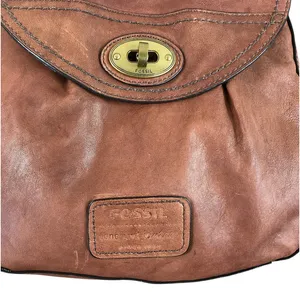 FOSSIL VTG Carson Turn-Lock Leather Crossbody Bag Brown Retro Y2K Timeless thumbnail 7