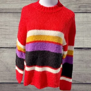 Sanctuary Party Stripe Sweater Top Red Black NWT v6x thumbnail 5