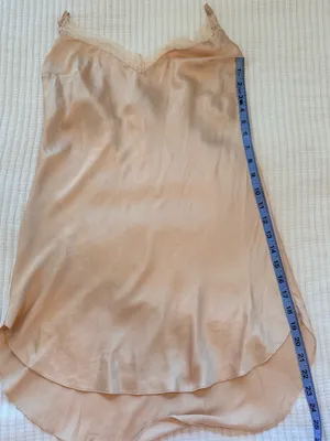 Victoria's Secret Y2K Vintage Silk Lace-Trim Slip Dress Blush Tan Women’s Small thumbnail 9