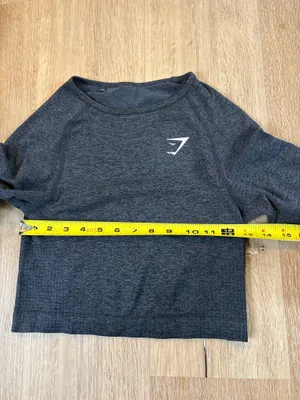 Gymshark Charcoal Grey Cropped Long Sleeve Top thumbnail 5