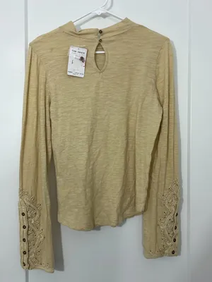 New We the Free Small Beige Embroidered Sleeve Long-Sleeve Top thumbnail 8