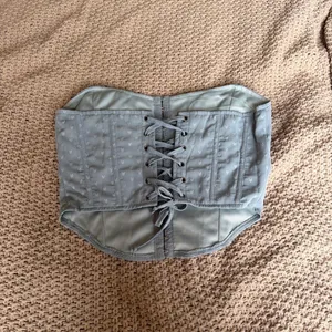 Kendall + Kylie Dusty Blue Corset Top thumbnail 2