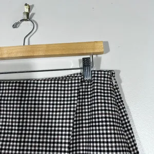 NWT Old Navy Faux Wrap Gingham Mini Skirt Brown Plaid Preppy A-Line Size M thumbnail 3