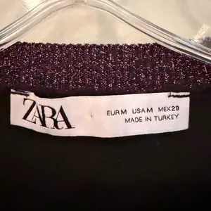 Zara Metallic Knit Cardigan Women's Medium Purple‎ Party Cropped Holiday Glam thumbnail 4