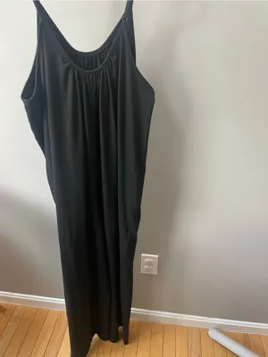 Black Wide-Leg Jumpsuit with Spaghetti Straps thumbnail 5