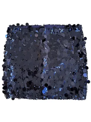 EUC MESHKI Sequined Mini Skirt Midnight Blue Size Small thumbnail 4