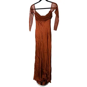 Significant Other Brianna Maxi Dress Clove Rust Off Shoulder Mesh SD250734D thumbnail 12