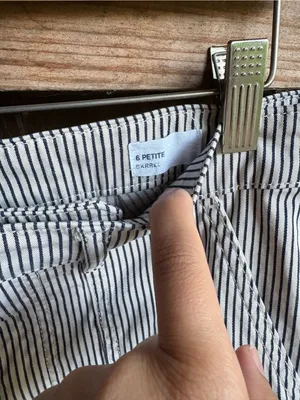 GAP Black and White Striped Barrel Jeans thumbnail 3