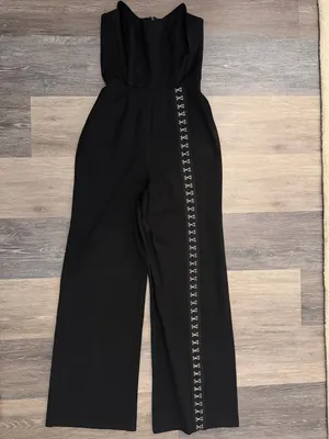 SUPERDOWN Zarah Hook Front Jumpsuit in Black thumbnail 2