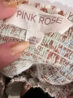Pink Rose Beige Floral Patchwork Wide-Leg Pants thumbnail 4