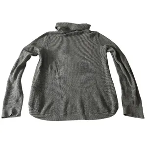 Lauren Ralph Lauren Gray Cotton Waffle-Knit Cowl Neck Logo Pullover Sweater Med thumbnail 3