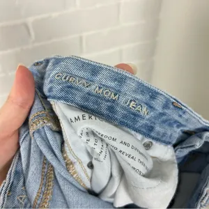 American Eagle Light Wash Distressed Curvy Mom Jean Size 4 thumbnail 4
