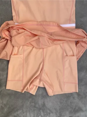 Wilson Women’s Skirty Romper Peach Tennis Golf Pickleball activewear training S thumbnail 7